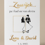 Personalizirana čestitka za vjenčanje s imenima i datumom