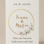 Elegantna personalizirana čestitka za mladence s imenima i datumom