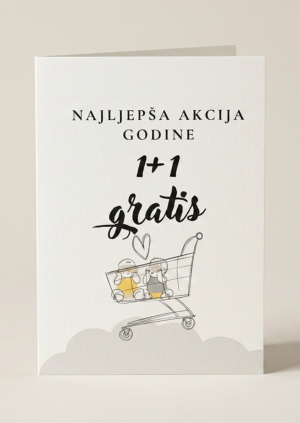 Čestitka za rođenje blizanaca 1+1 gratis