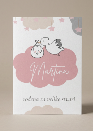 Personalizirana čestitka za rođenje djevojčice s imenom