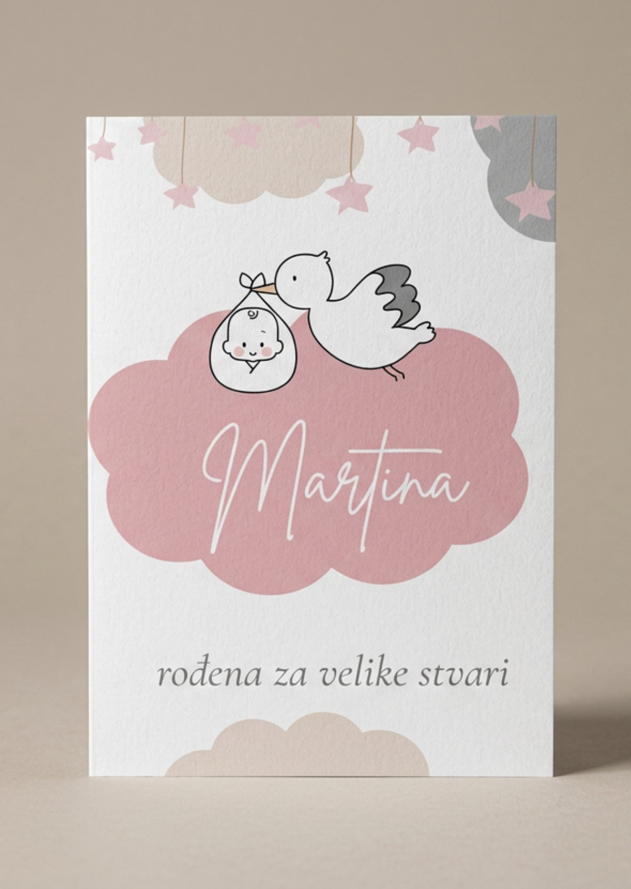 Personalizirana čestitka za rođenje djevojčice s imenom