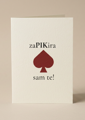 Duhovita ljubavna čestitka zaPIKira sam te s motivom pika