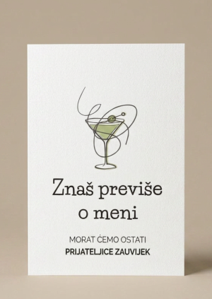 Duhovita čestitka za prijateljicu – Znaš previše o meni