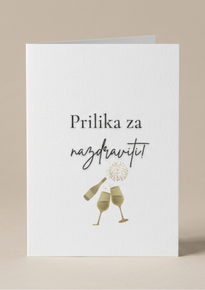 Čestitka za uspjeh Prilika za nazdraviti s čašama i bocom