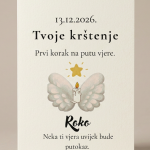 Personalizirana čestitka za krštenje s imenom i datumom