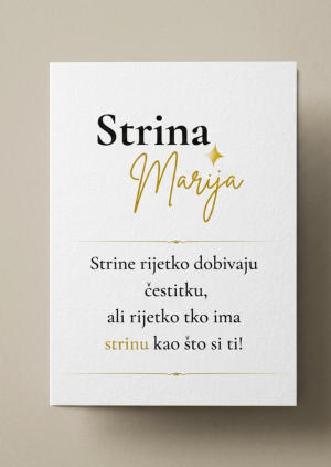 Personalizirana čestitka za strinu s imenom