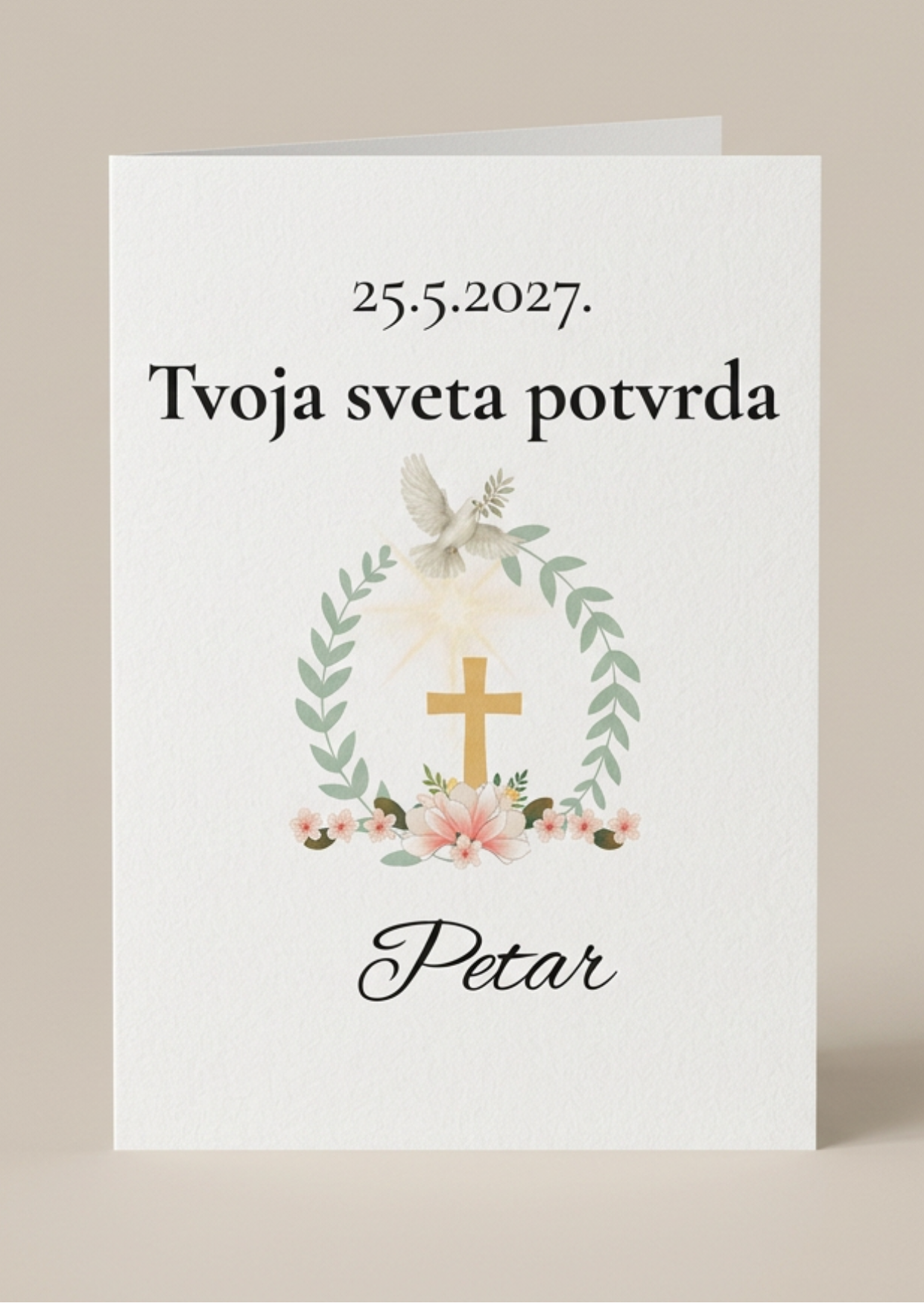 Personalizirana čestitka za krizmu imenom i datumom
