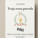 Personalizirana čestitka za svetu potvrdu i krizmu s imenom i datumom