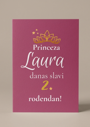 Personalizirana rođendanska čestitka za djevojčicu – Princeza